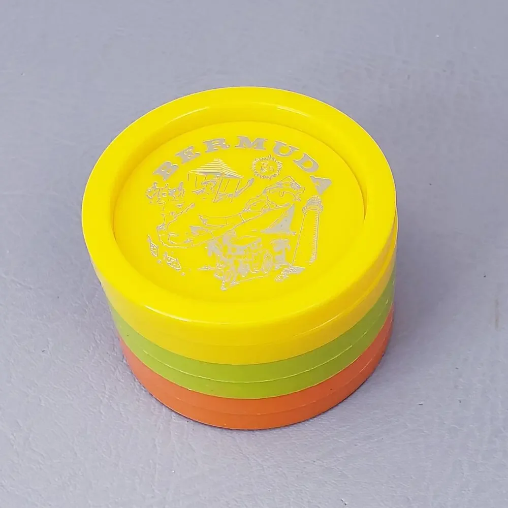 Vintage 1970's Souvenir Vintage BERMUDA Plastic Coasters Set of 6